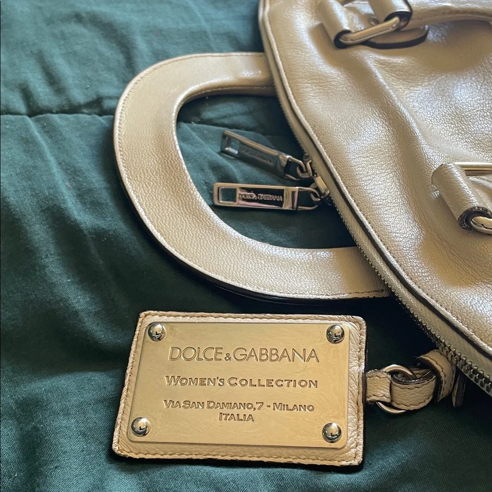 Dolce & Gabbana Cream Leather Satchel